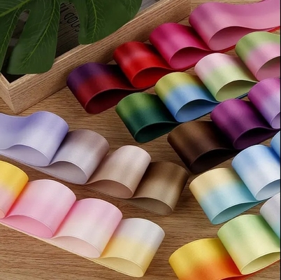 Un buen precio. Impresión de poliéster-algodón de dos tonos cinta de satén Arcos para el cabello Material Accesorios Regalo envoltorio de flores en línea