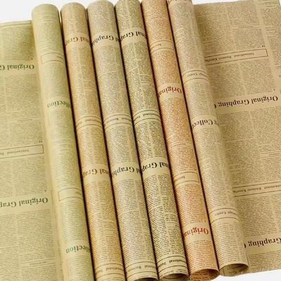 Buen precio Nuevo diseño Impresión de periódico Kraft Papel de envoltura de flores de artesanía Papel de envoltura de flores en línea