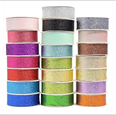 Un buen precio. Cinturón de poliéster de Navidad Brillante Verde Brillante para envoltura de regalos con color personalizado en línea