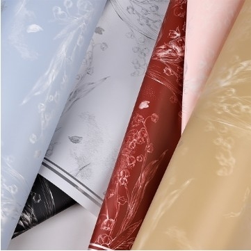 Papel de envoltura de flores de floristería impermeable con el lirio de la valle de Lizhiran Diseño 56 * 56cm
