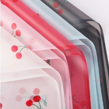 Un buen precio. Papel de envoltura floral impermeable de color cerezo mate con diseño translúcido coreano en línea