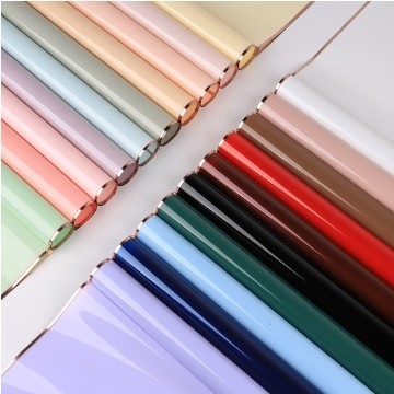 Un buen precio. Papel de envoltura de flores de la Edad de Oro de Lizhiran Jelly Film Gold Edge Water Glossy Film Bouquet Papel de envoltura en línea