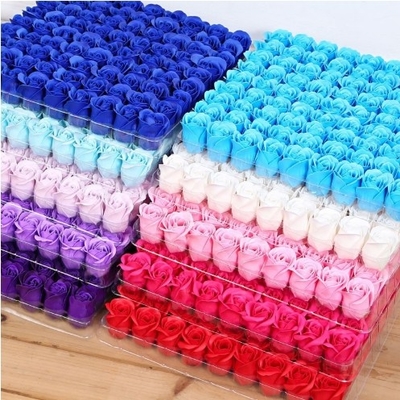 Buen precio Flor de jabón rosa de 3 capas para el día de San Valentín Boda Navidad 5 cm Diámetro 6 cm Alturas sin fondo Pareja Flor de simulación de regalo en línea