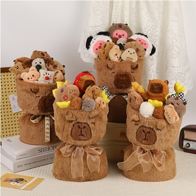Buen precio Capybara muñeca ramo felicidad regalo de fiesta peluche lindo cumpleaños juguete abrazo cubo arreglo de decoración en línea