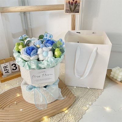 Buen precio Bouquet de orejas de conejo de lana Arreglo de flores portátil 20x35cm Ideal para cumpleaños Regalo de bestias o maestros en línea
