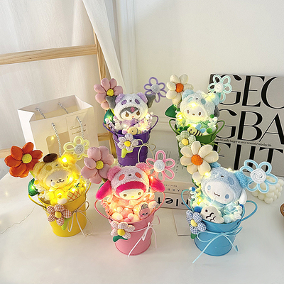 Un buen precio. Multicolor Plush Inmortal Flower Potted Doll Bouquet Regalo perfecto para maestros en el Día de San Valentín y el Día de los Maestros chinos en línea