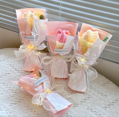 Buen precio Pequeño pero llamativo 15x26cm Tulipa de punto Bouquet de flores pequeñas en múltiples colores en línea