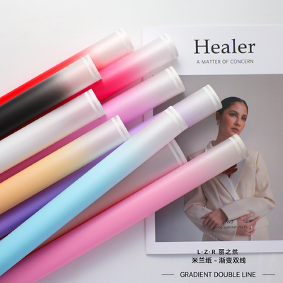 Un buen precio. Papel de envoltura de flores de color personalizado para ramos de chulebrón Papel de embalaje mate de Gradient Milano en línea