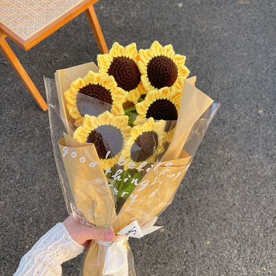 Un buen precio. Kit de Bouquet de Tulipanes de Crochet Hecho a mano Fiestas de hilo de tejido de bricolaje regalo de San Valentín para novia regalo de maestra en línea