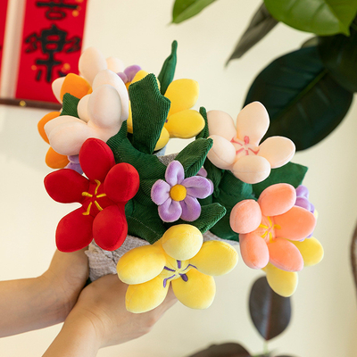 Un buen precio. Variedad de flores 10x30cm Bouquet muñecas de boda divertidas realistas de mano flores de peluche para niñas regalos románticos en línea