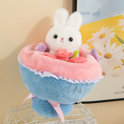 Un buen precio. Bouquet de flores de conejo mágico - regalo de San Valentín de peluche para su conejo de peluche de 20x30 cm en línea