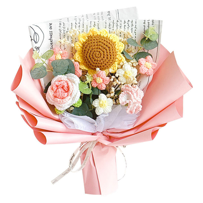 Un buen precio. Bouquet de girasol y rosa hecha a mano perfecta para el Día de la Madre o el Día de San Valentín regalos en línea