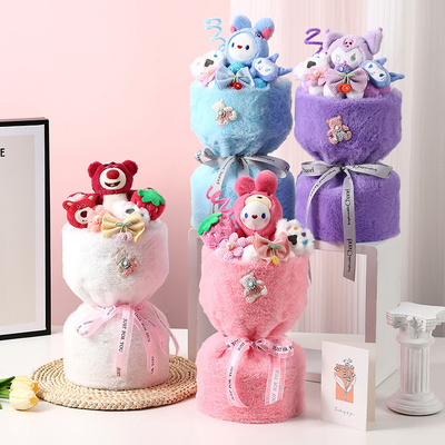 Un buen precio. Muñecas Plush dibujos animados regalo del día de los niños adorable ramo producto terminado 1 de junio lindo regalo de cumpleaños de los niños en línea