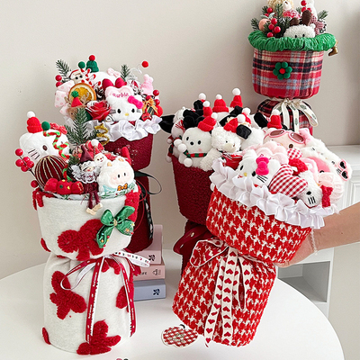 Un buen precio. Muñeca de tela de peluche de Navidad Bouquet terminado Regalo de Nochebuena Regalo de cumpleaños para novia en línea