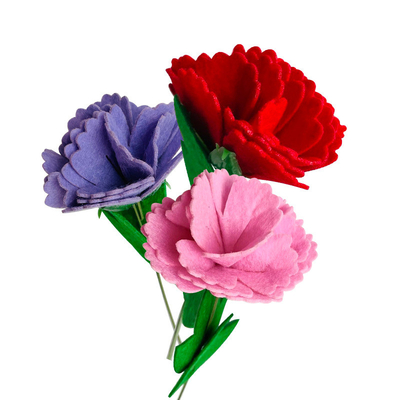 Un buen precio. Kit de artesanía de flores de feltro para el día de la madre Boquete de claveles para niños de preescolar Regalo variedad claveles en línea