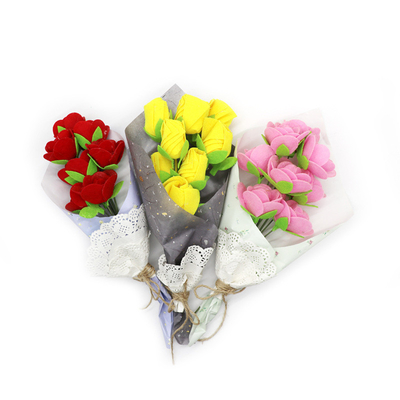 Un buen precio. 18x33cm Tejido no tejido Bouquet de flores hechas a mano para niños perfecto para el día del maestro y el día de la madre en línea