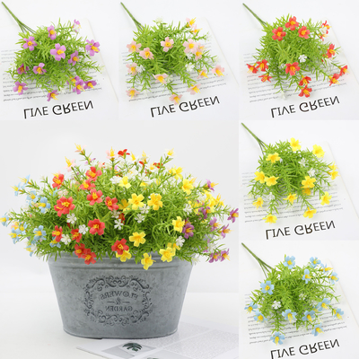 Un buen precio. Bouquet de flores artificiales de 20x35cm Hermosa casa hotel boda y decoración de la mesa con plantas y flores falsas de múltiples colores en línea