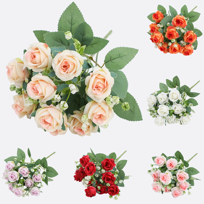Un buen precio. Bouquet de rosas artificiales en blanco perfecto para el salón y el centro comercial 20x30cm en línea