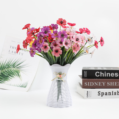 Buen precio Bouquet de flores artificiales de 20x30 cm Paquete de flores violeta para fotografía de decoración de la casa de la boda en múltiples colores en línea