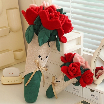 Un buen precio. Rosas rosas para parejas Fiesta de cumpleaños Regalos para niñas Bouquet de flores artificiales de rosa al por mayor en línea