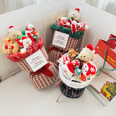 Buen precio Conjunto de regalos de Navidad - Santa Claus Bouquet de muñeca de peluche 25x30cm en línea
