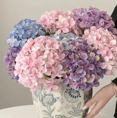Un buen precio. Decoración del hogar Flor artificial Hortensias Restaurante Decoración de flores Arreglo de bodas Hortensias grandes en línea