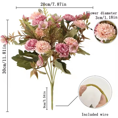 Un buen precio. Simulación Plata Rosa polvorienta Decoración de bodas Fiesta de Navidad Flores de rosa Oro Flores de seda artificial Bouquet en línea