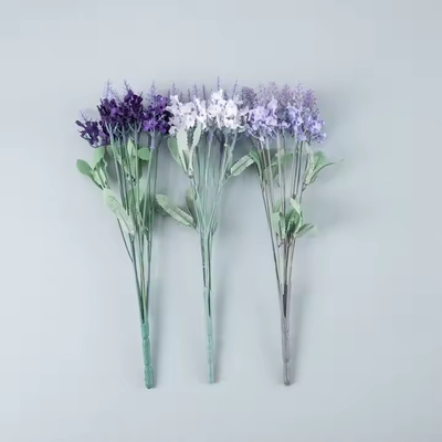 Un buen precio. 2025 Bouquet de flores de lavanda artificial 10 cabezas Arbusto de lavanda de seda artificial Flores para bodas Decoración exterior para el hogar en línea