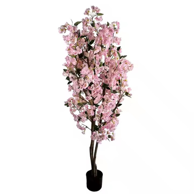 Un buen precio. 150cm Árbol de Cereza Artificial Rosa Árbol de Cereza Artificial Floreciente Plantas artificiales para la decoración de bodas del jardín en línea