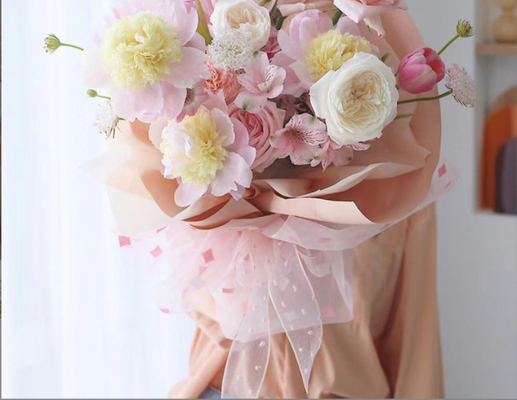 Un buen precio. Cinturón de gasa de sombra de flores, material de decoración de flores de algodón de burbuja, corbata de ramo, embalaje de regalo, cinta de polka, uso en floristerías en línea
