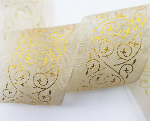 Un buen precio. Fabricante de ropa de boda personalizada de 3.8 cm, envases de flores, estampado en caliente, cinturón de gasa coreano, envases de regalo hechos a mano, cinturón de gasa en línea