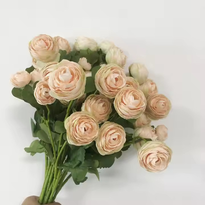 Un buen precio. Peonías artificiales sueltas Peach Ranunculus Silk Peony Flowers Bouquet en línea