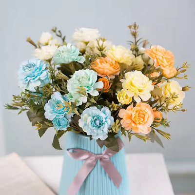 Un buen precio. Bouquets de flores artificiales en mayor cantidad de seda Multi Azalea Cabezas de flores para el hogar Festivales Decoraciones de bodas Bouquet de flores en línea