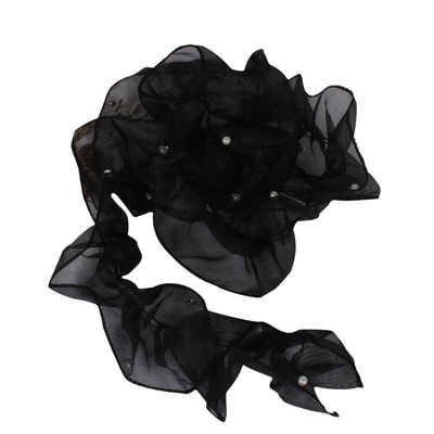 Un buen precio. 12 cm de organza de perlas con borde de volante plegado borde de espejo cinta de malla de rosas de flores de flores de accesorios de ropa boca en línea
