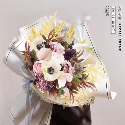 Un buen precio. Nuevo material de papel de envoltura de flores, marco de fotografía de memoria, papel de envoltura de flores, borde de color sólido, papel euroasiático, embalaje de ramos de estilo coreano en línea