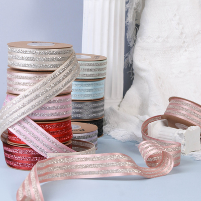 Un buen precio. Cinturón de rayas rosas brillante japonés DIY Accesorios para el cabello de arco Accesorios para el vestido Accesorios de plata Bandas de cebolla Flores Regalos de productos en línea