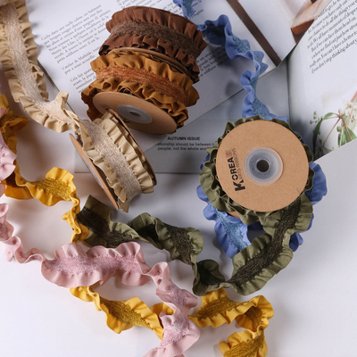 Un buen precio. Banda elástica de peluche de doble cara con borde de hongo arrugado DIY accesorios para el cabello de arco regalo de flores embalaje de ropa textil para el hogar en línea