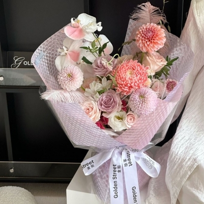 Un buen precio. Lengua de las flores Festival Qixi Nueva burbuja de agua vidrio película de burbuja papel de envoltura de vidrio de 12 filamentos textura de película de flores material de embalaje en línea