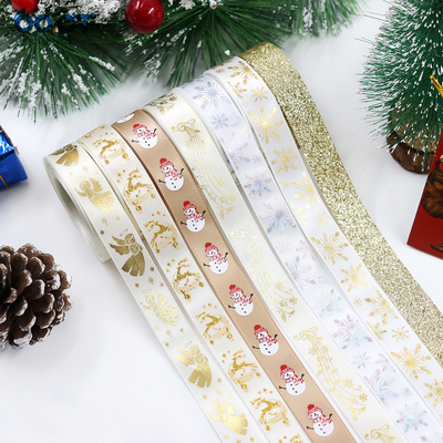 Cintas doradas de Navidad, coronas de Navidad, árboles de Navidad, arcos, decoraciones, envases de regalo DIY, cintas de fiesta y cintas
