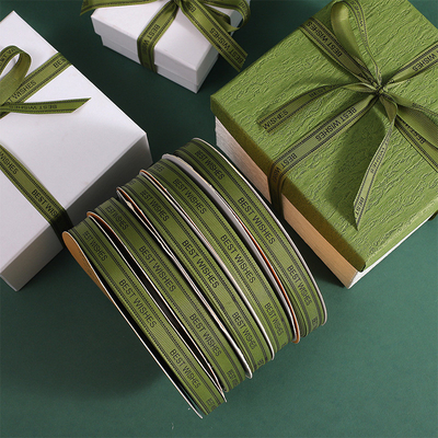 Embalaje de regalo verde militar cinta carta cinta caja de regalo cinta flor correa de horneado cinta de 1,5 cm mayorista