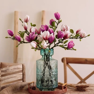 Un buen precio. Magnolia flor artificial para el hogar sala de estar mesa de comedor flor artificial decorativa en línea