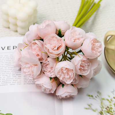 27 flores de loto artificiales, ramos de mano para el salón de bodas, accesorios fotográficos frescos y simples para la decoración del hogar.