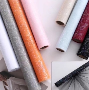 Un buen precio. Papel de envoltura de flores impermeable con gasa de azúcar de roca espumosa en línea