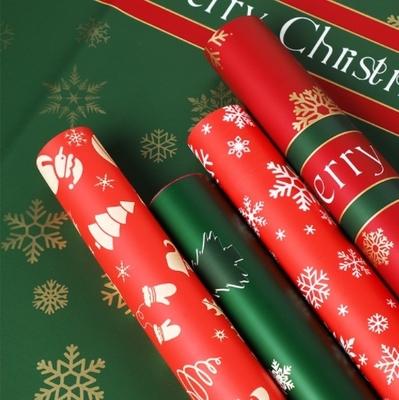 Papel de envoltura de flores de Navidad, papel de envoltura de ramo de manzanas de Nochebuena, celofán de copo de nieve a prueba de agua, regalos de papel Ouya