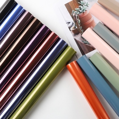 Papel de envoltura de flores de papel cristalino nuevo, película de color fresco, papel de envoltura de flores impermeable, celofán de color transparente