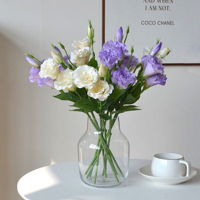 Venta al por mayor de flores artificiales, ramos de delfinio de 3 cabezas, arte floral realista, bodas, decoración del hogar, flores de mesa, accesorios fotográficos