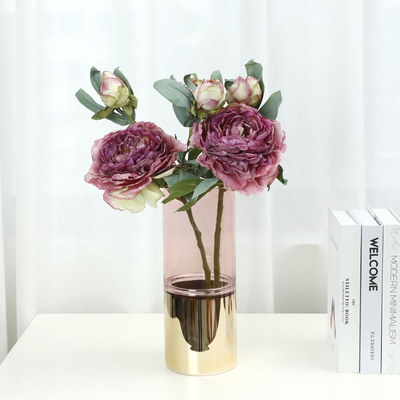 Un buen precio. High-end 28 capas de borde horneado flor de peonía casa decoración de la sala de estar flores artificiales adornos de la boda flores artificiales al por mayor en línea