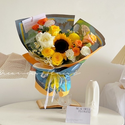 Un buen precio. Papel impreso original de Victoria, papel de flores doblemente envuelto, embalaje de ramos de flores frescos, ramos de flores de festivales materiales de flores de bricolaje en línea
