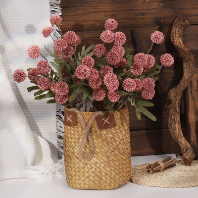 Un buen precio. Simulado ramo de rosas, flor de seda, flor de plástico, flor falsa, decoración de la sala de estar de una sola rama, flor seca, decoración de la mesa de comedor, arte de la flor roja de la boda en línea