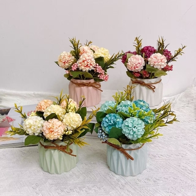 Venta al por mayor de flores artificiales, hortensias en macetas, artículos decorativos para salones y comedores, flores artificiales, plantas verdes, macetas y decoraciones de mesa